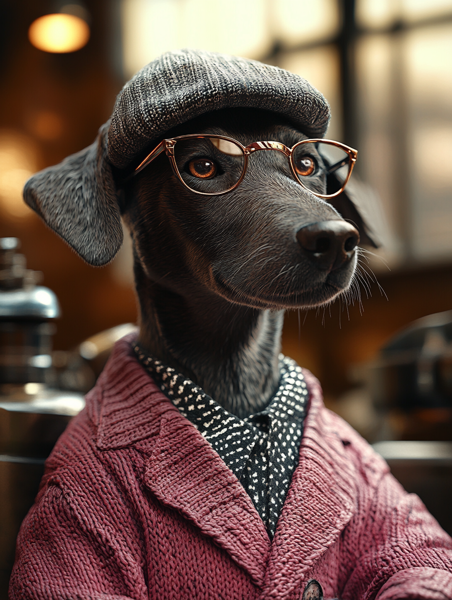Portrait of animal artist Milo Barkman, known for his fashion-inspired wildlife trading cards.