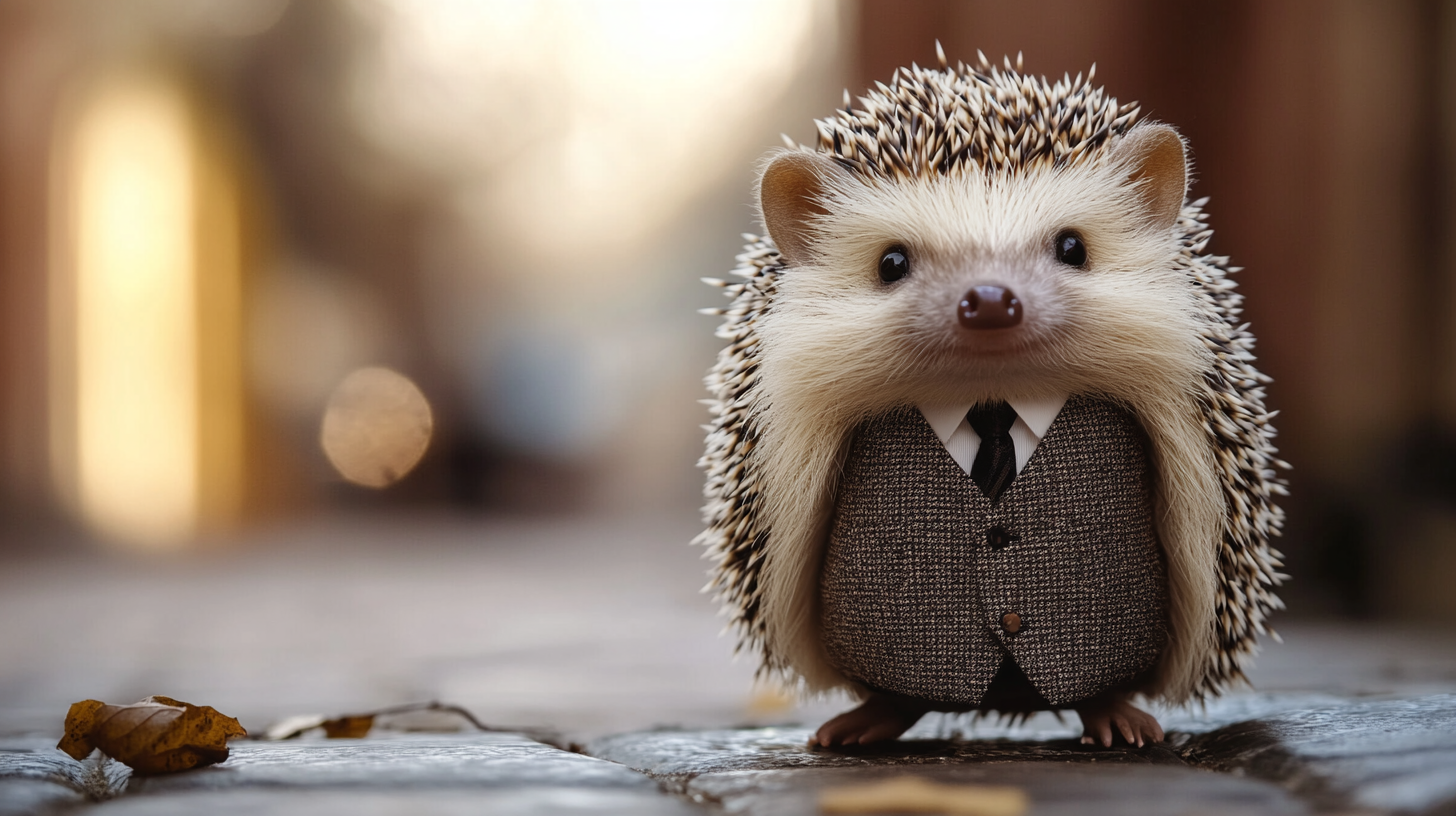 Hedgehog wearing a suit representing business framework